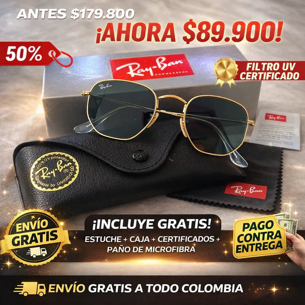 Lentes De Sol Hexagonales Unisex RB😍