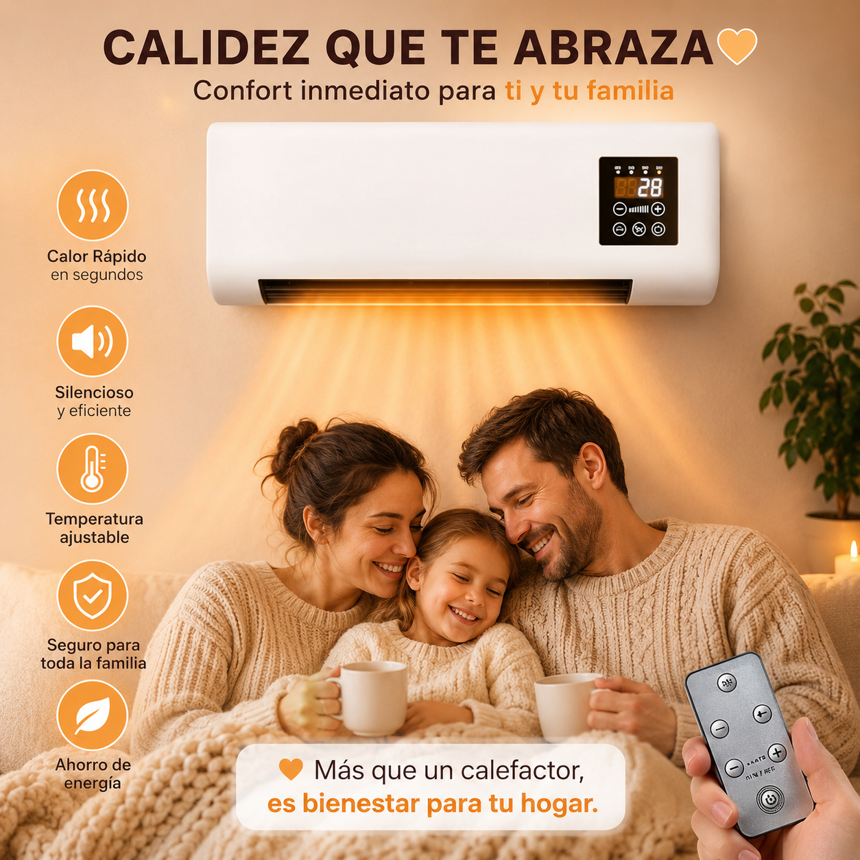 Mini Aire Acondicionado Portátil 2 en 1 Calor y Frio - Bajo consumo y Máxima Potencia - CALEFACTADOR