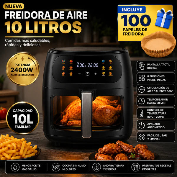 Freidora de 10 litros+ 100 moldes de papel + POCAS UNIDADES DISPONIBLES