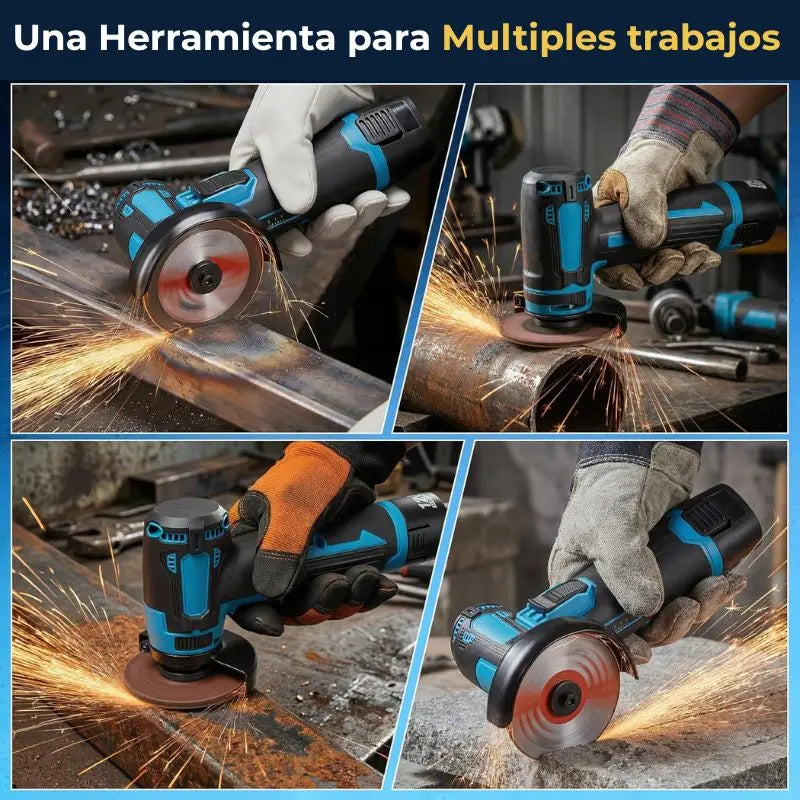 Mini amoladora angular de 12 V con disco de corte