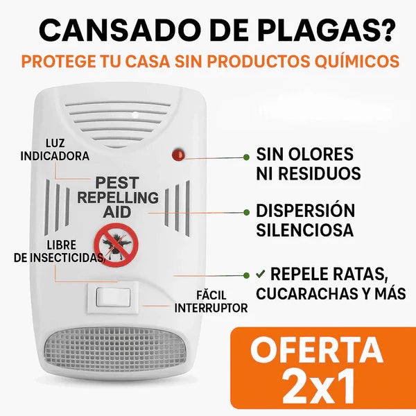 PROMO 2X1 | Repelente Ultrasonico para Insectos y Ratones - TODAS LAS PLAGAS